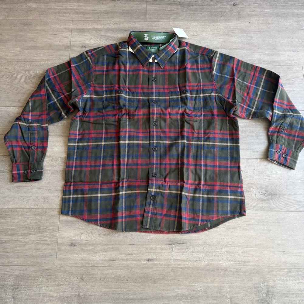NWT Orvis Perfect Flannel Shirt - size XL - green, blue, red